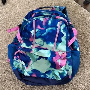 Lands End EUC Tie-Dye Backpack with Pink Accents
